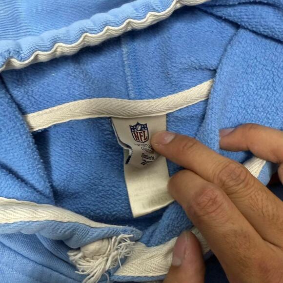 Vintage Reebok NFL Houston Oilers Hoodie Large Blue Pullover - Picture 4 of 8